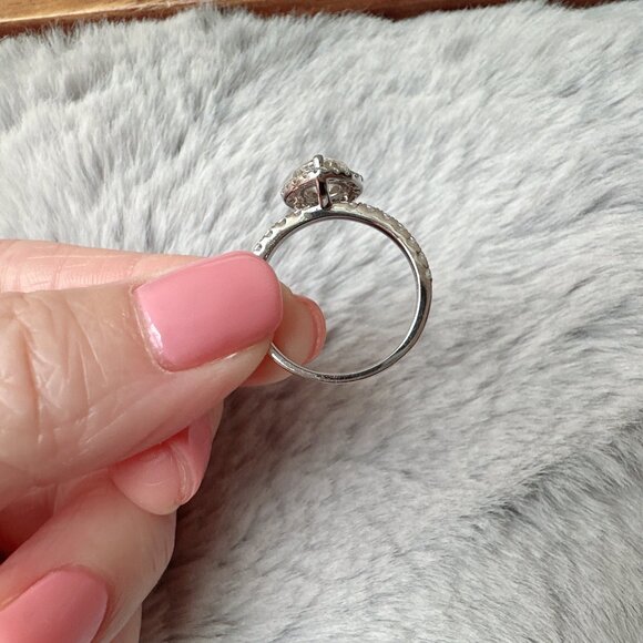 1.64ct Moissanite Heart 18k White Gold Plated Sterling Silver Ring - Picture 6 of 10